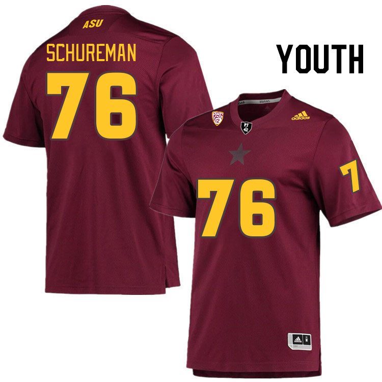 Youth #76 Griffin Schureman Arizona State Sun Devils College Football Jerseys Stitched Sale-Maroon